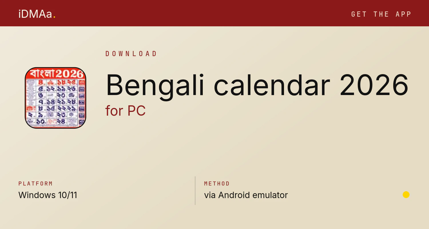 Download Bengali calendar 2026 for PC