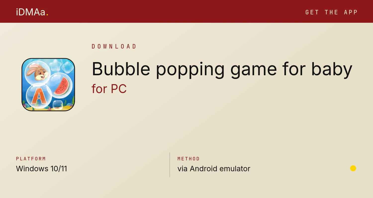 Download Bubble popping game for baby for PC Download Bubble popping game for baby for PC