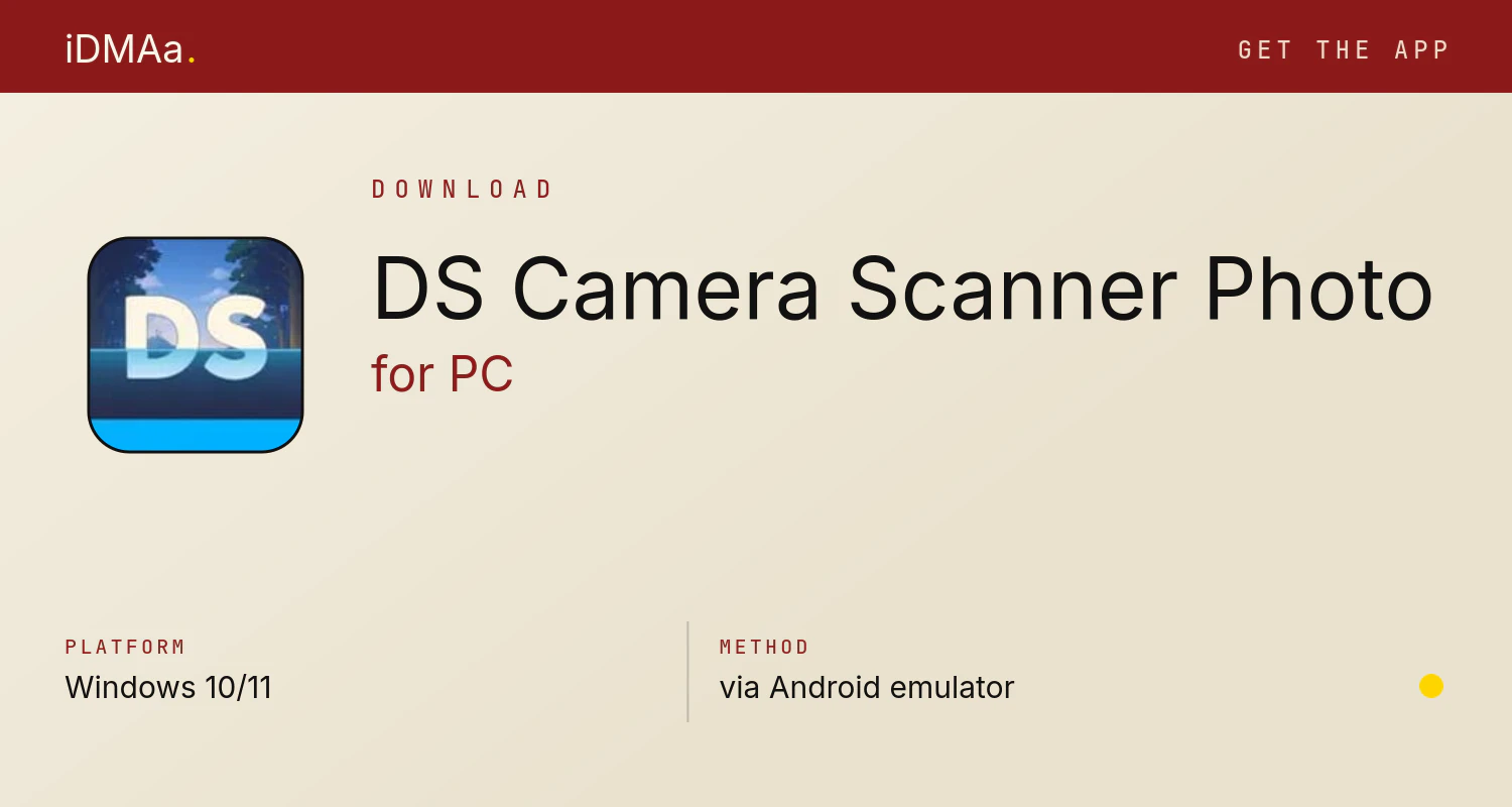 Download DS Camera Scanner & Photo for PC