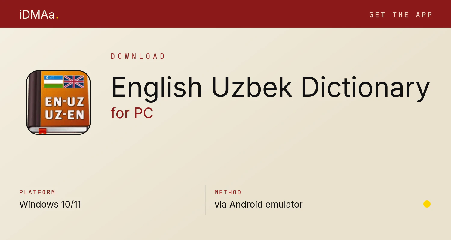 Download English-Uzbek Dictionary for PC