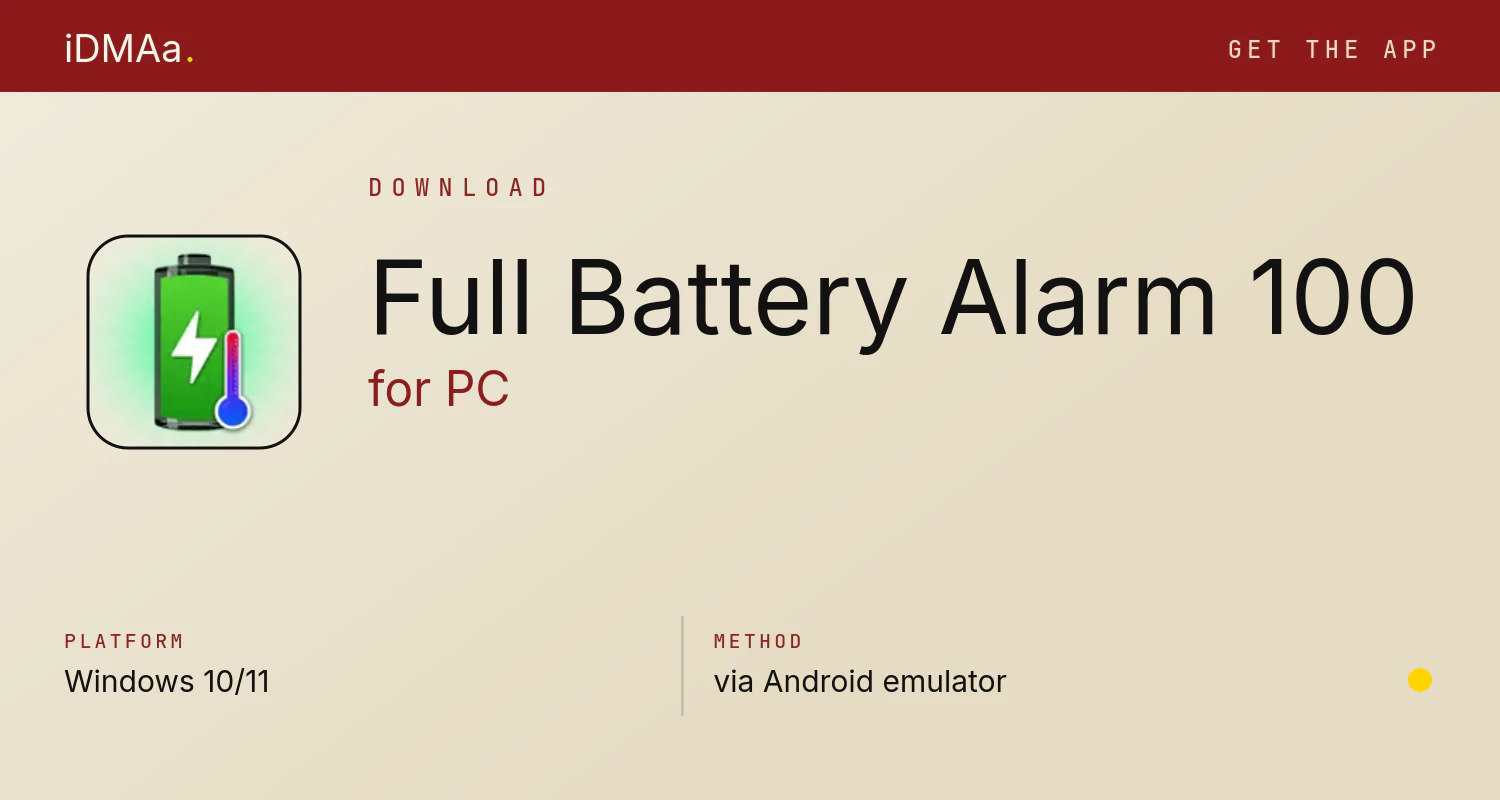 Download Full Battery Alarm 100% for PC Download Full Battery Alarm 100% for PC