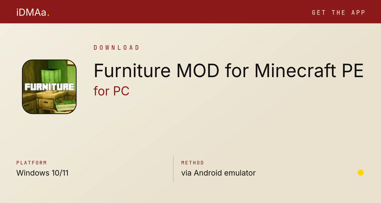 Download Furniture MOD for Minecraft PE for PC Download Furniture MOD for Minecraft PE for PC