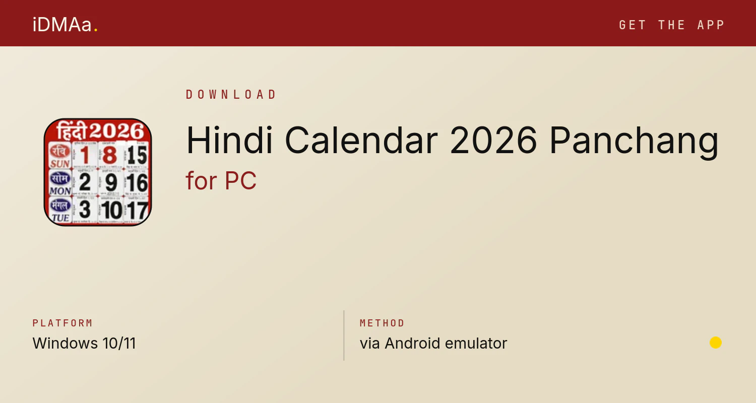 Download Hindi Calendar 2026 Panchang for PC Download Hindi Calendar 2026 Panchang for PC