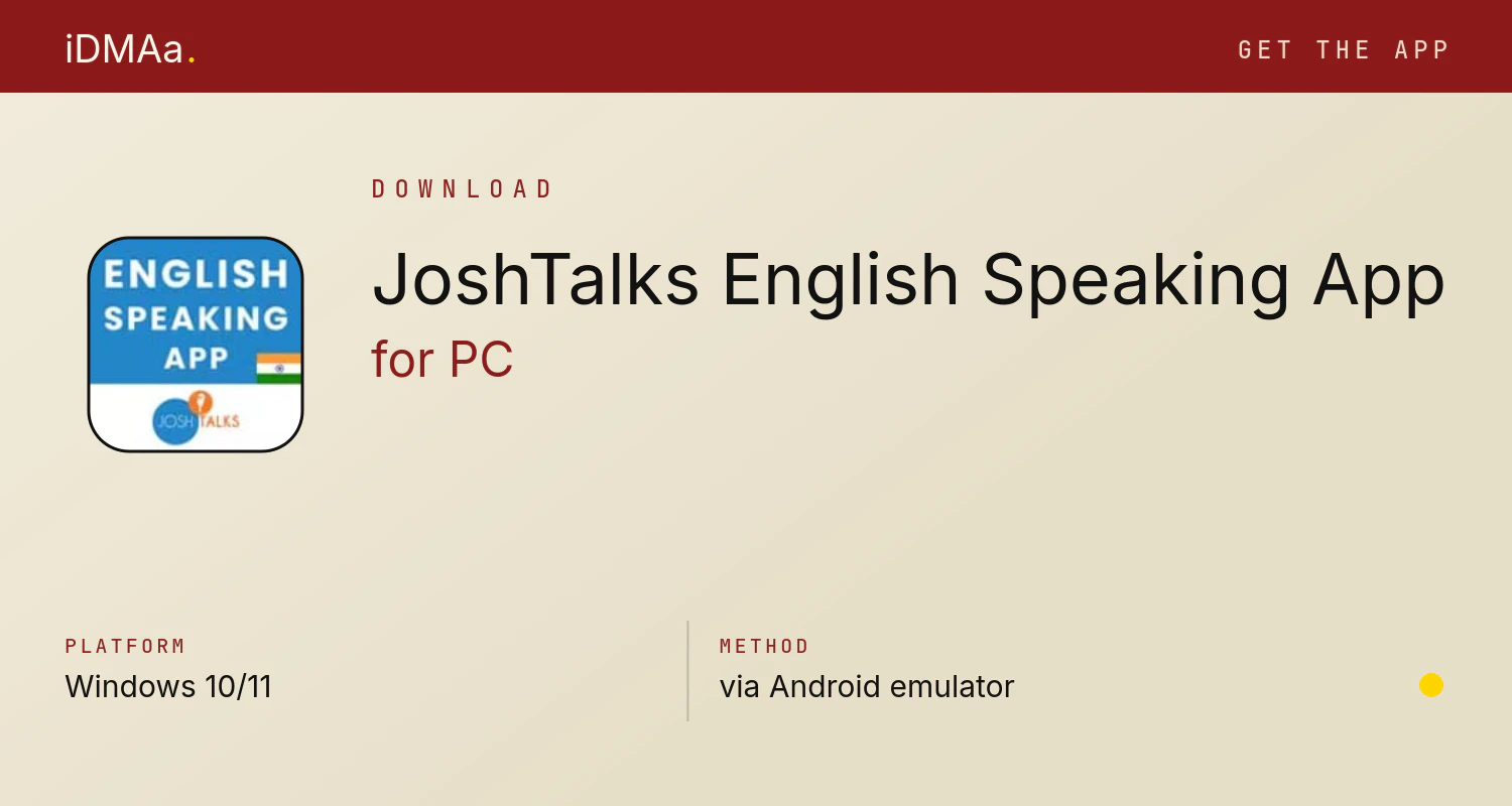 Download JoshTalks English Speaking App for PC
