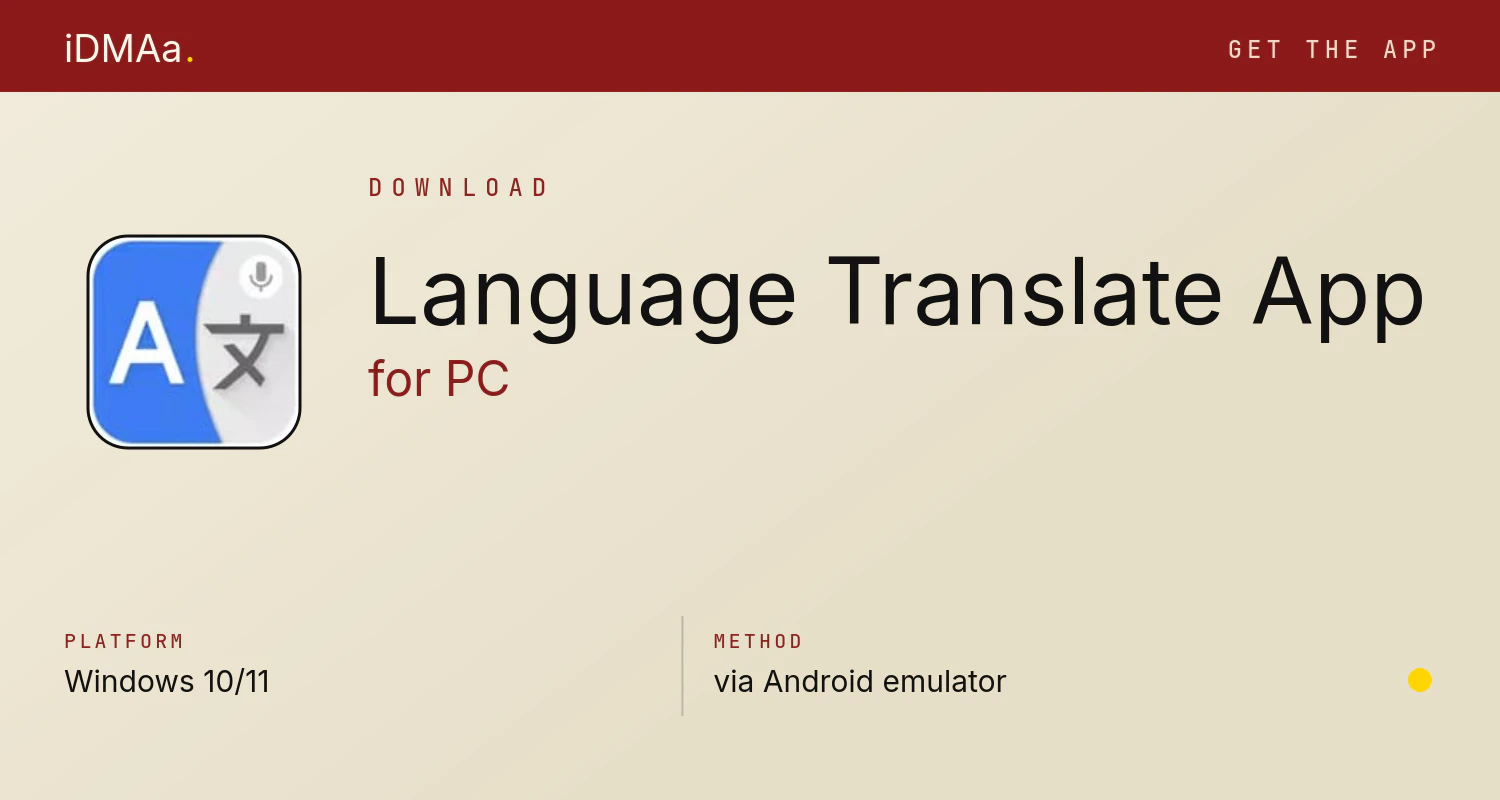 Download Language Translate App for PC