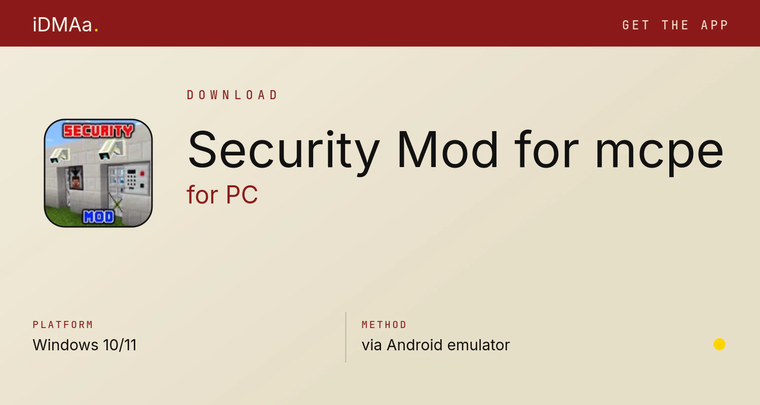 Download Security Mod for mcpe for PC