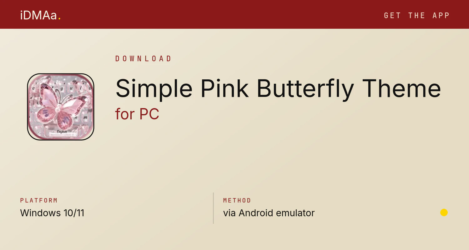 Download Simple Pink Butterfly Theme for PC