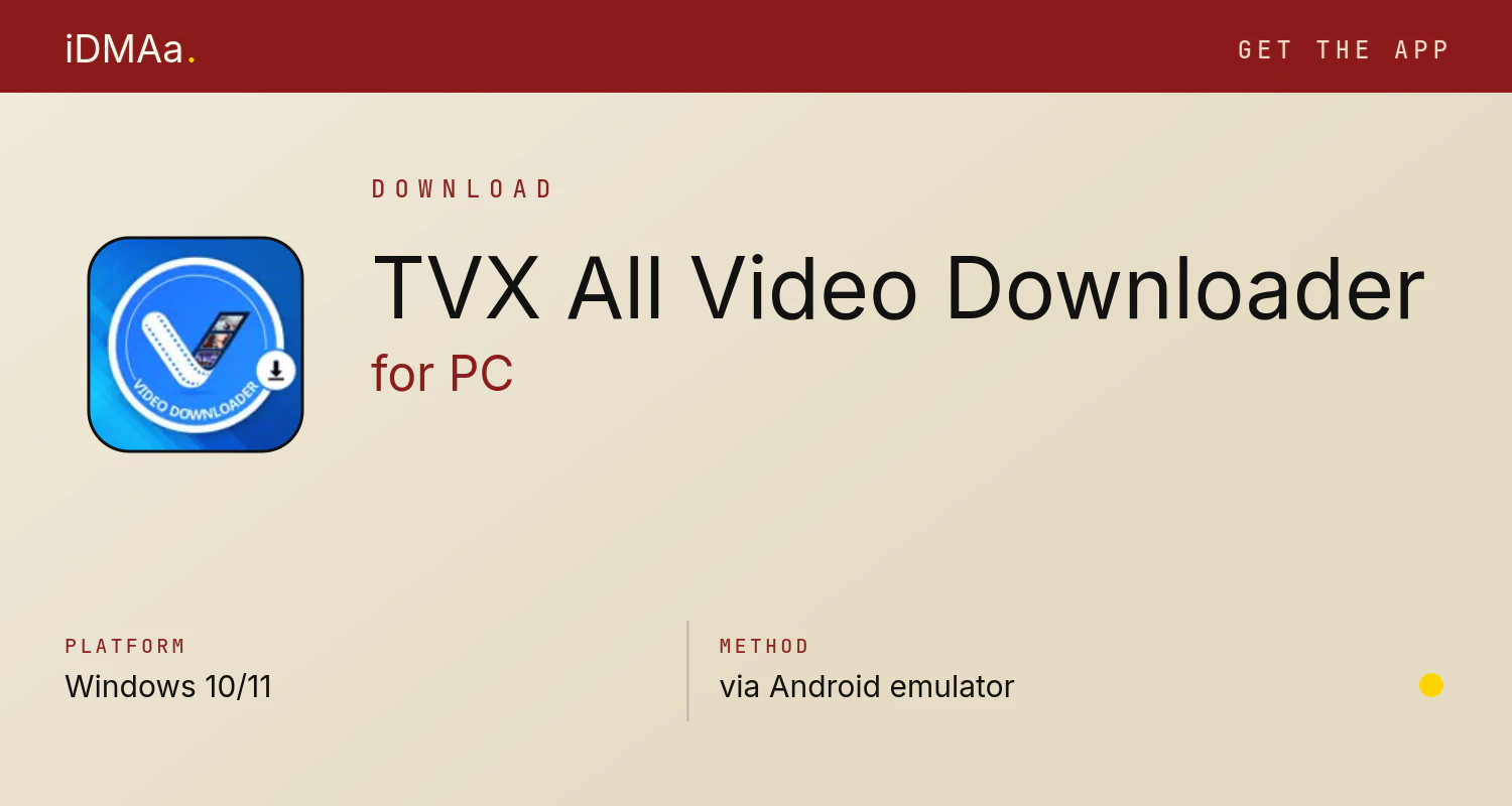 Download TVX All Video Downloader for PC