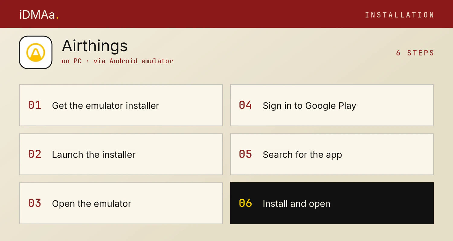 How to install Airthings on PC