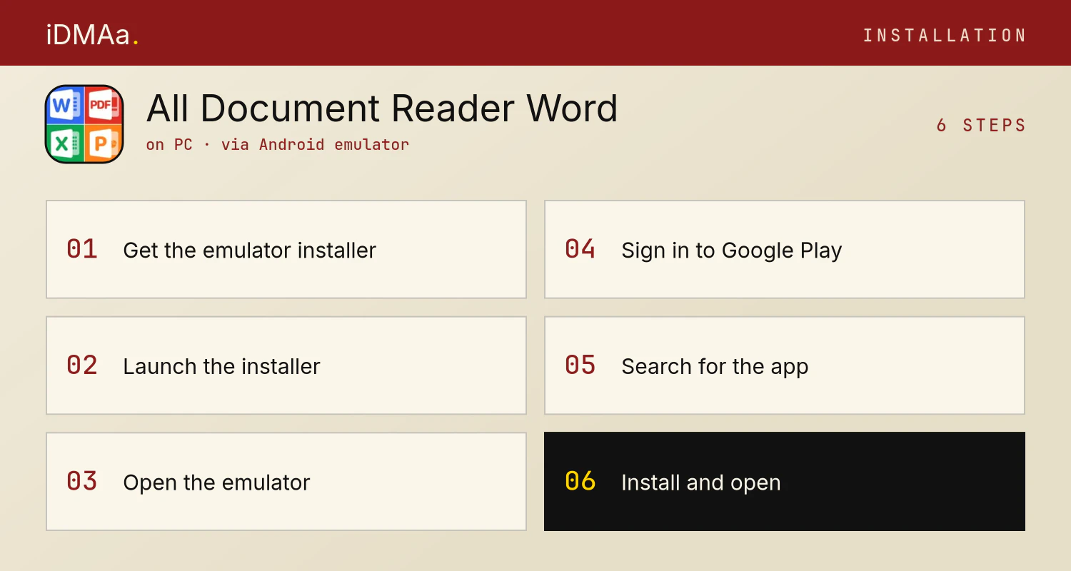 How to install All Document Reader: Word, PDF on PC