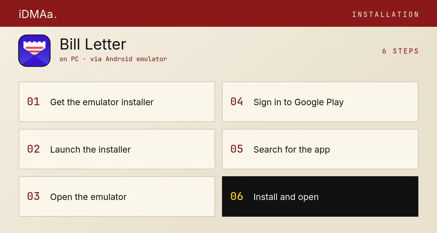 How to install Bill Letter on PC How to install Bill Letter on PC