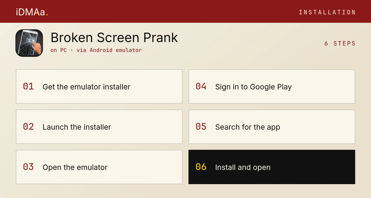 How to install Broken Screen Prank on PC