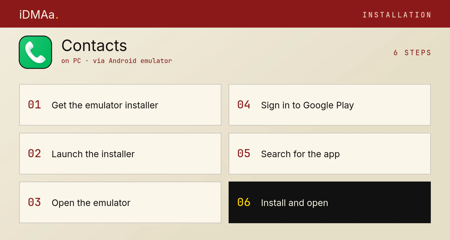 How to install Contacts on PC