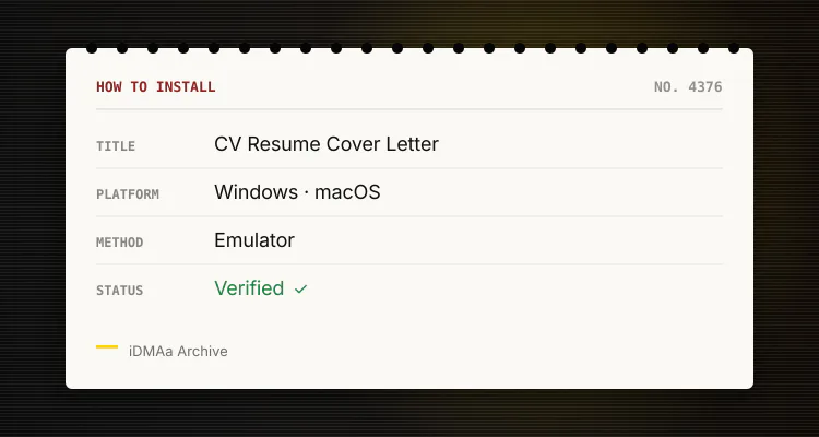 How to install CV & Resume - Cover Letter on PC How to install CV & Resume - Cover Letter on PC