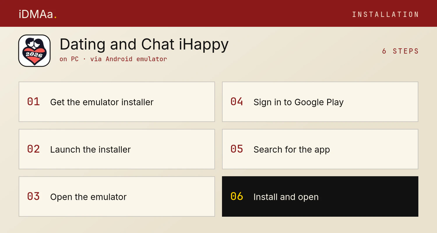 How to install Dating and Chat - iHappy on PC