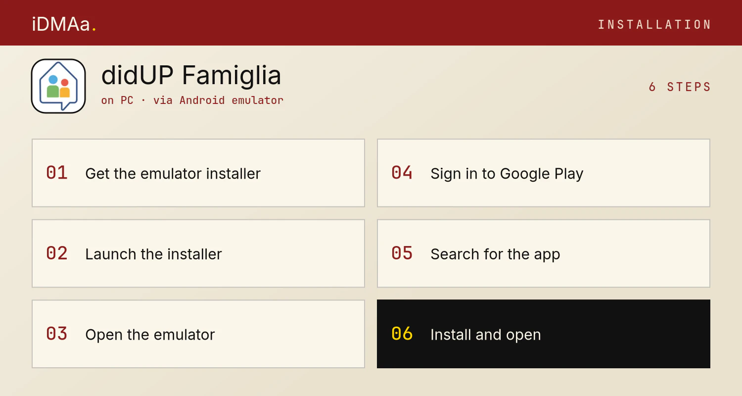How to install didUP - Famiglia on PC