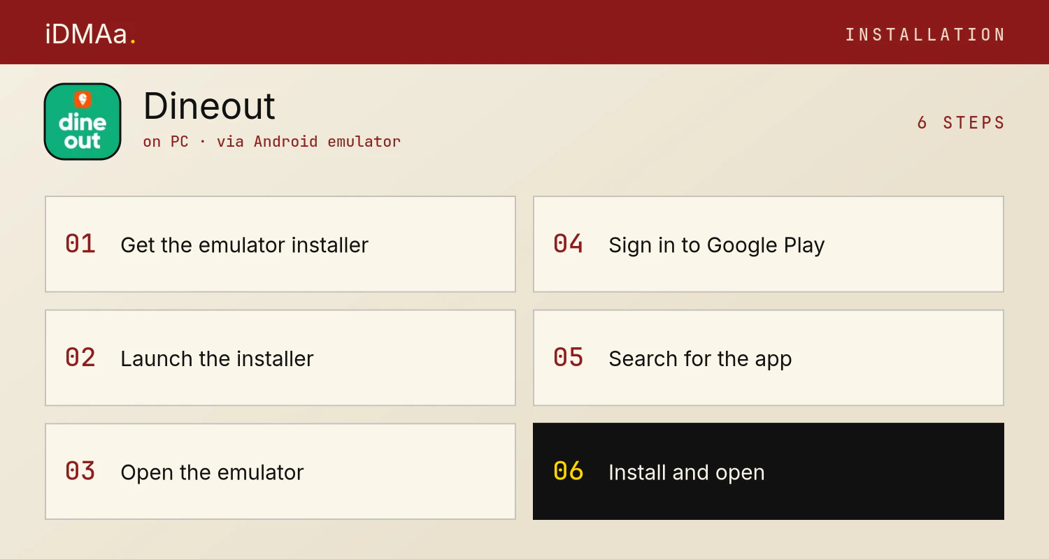 How to install Dineout on PC