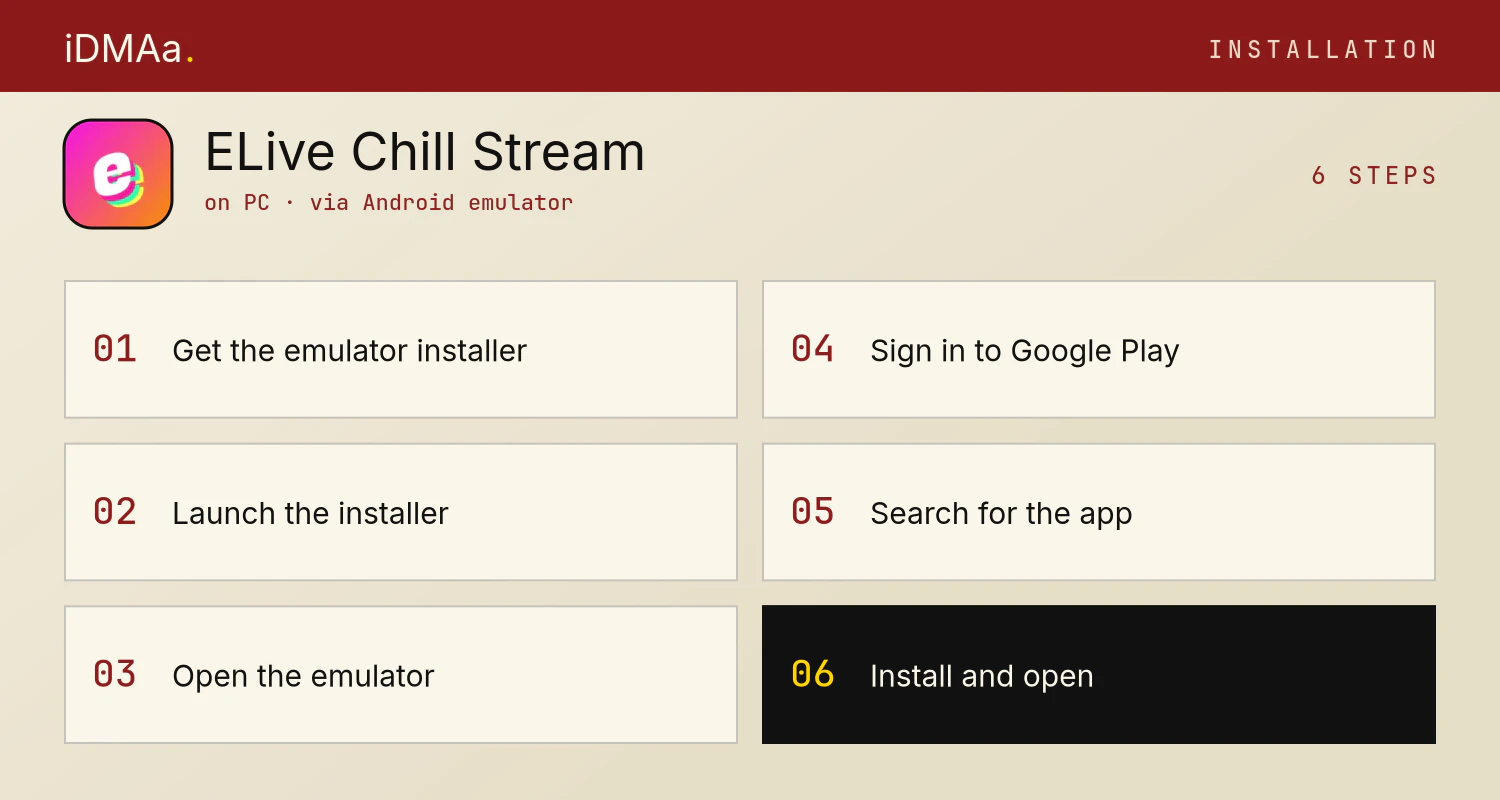 How to install ELive-Chill&Stream on PC