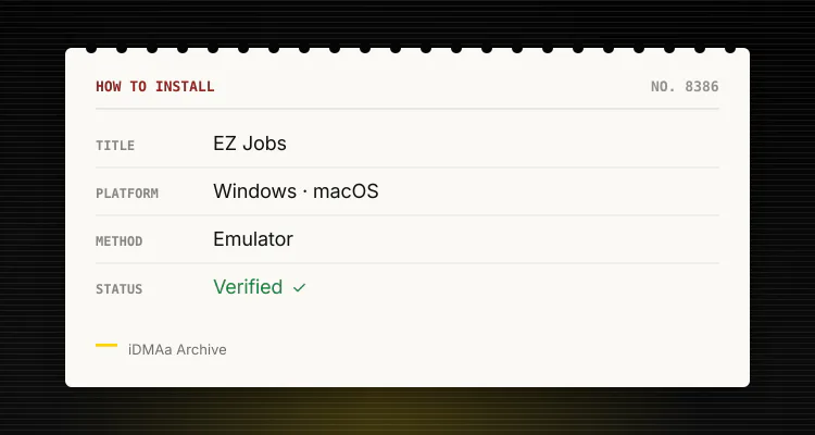 How to install EZ Jobs on PC