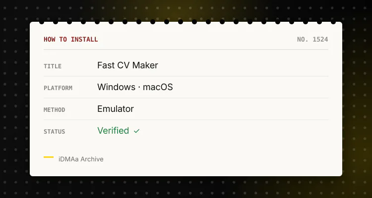 How to install Fast CV Maker on PC