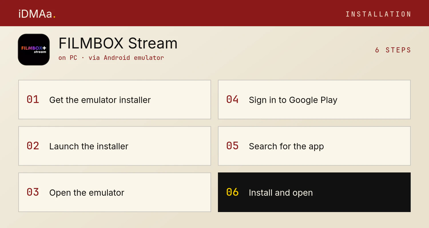 How to install FILMBOX+ Stream on PC