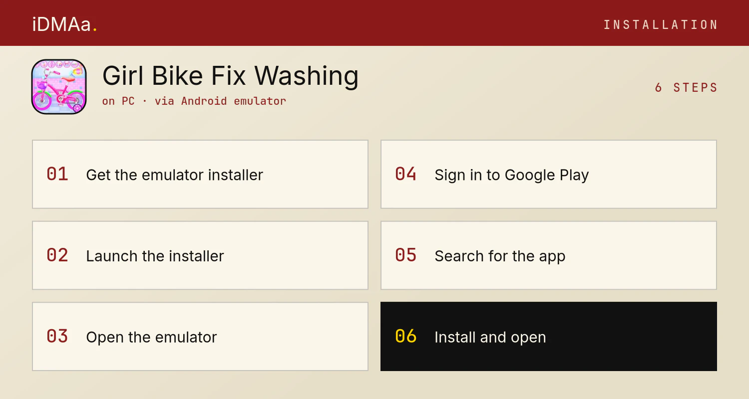 How to install Girl Bike Fix & Washing Salon on PC