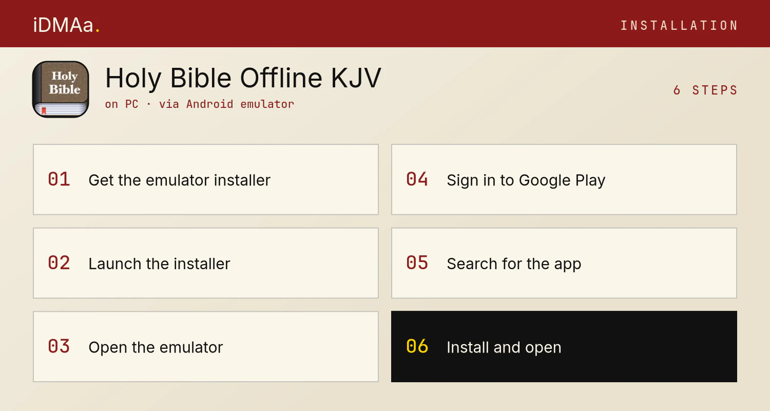 How to install Holy Bible Offline KJV & Audio on PC