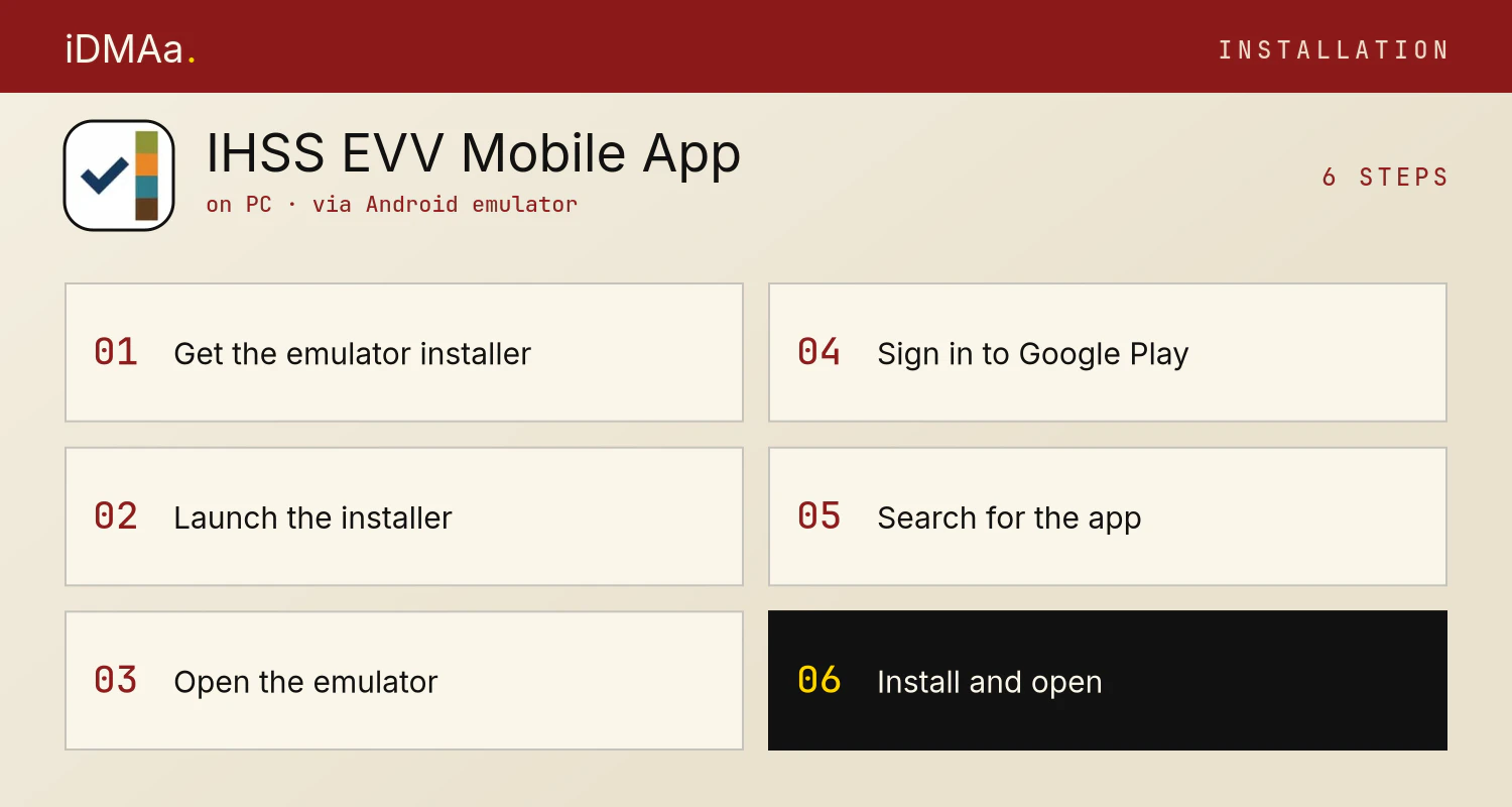 How to install IHSS EVV Mobile App on PC