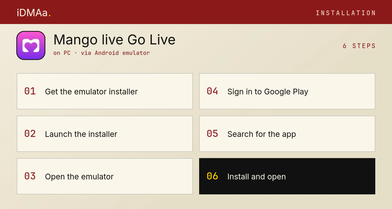 How to install Mango live-Go Live Streaming on PC