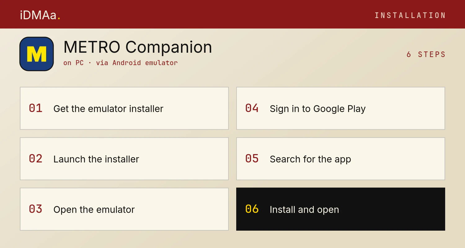 How to install METRO Companion on PC