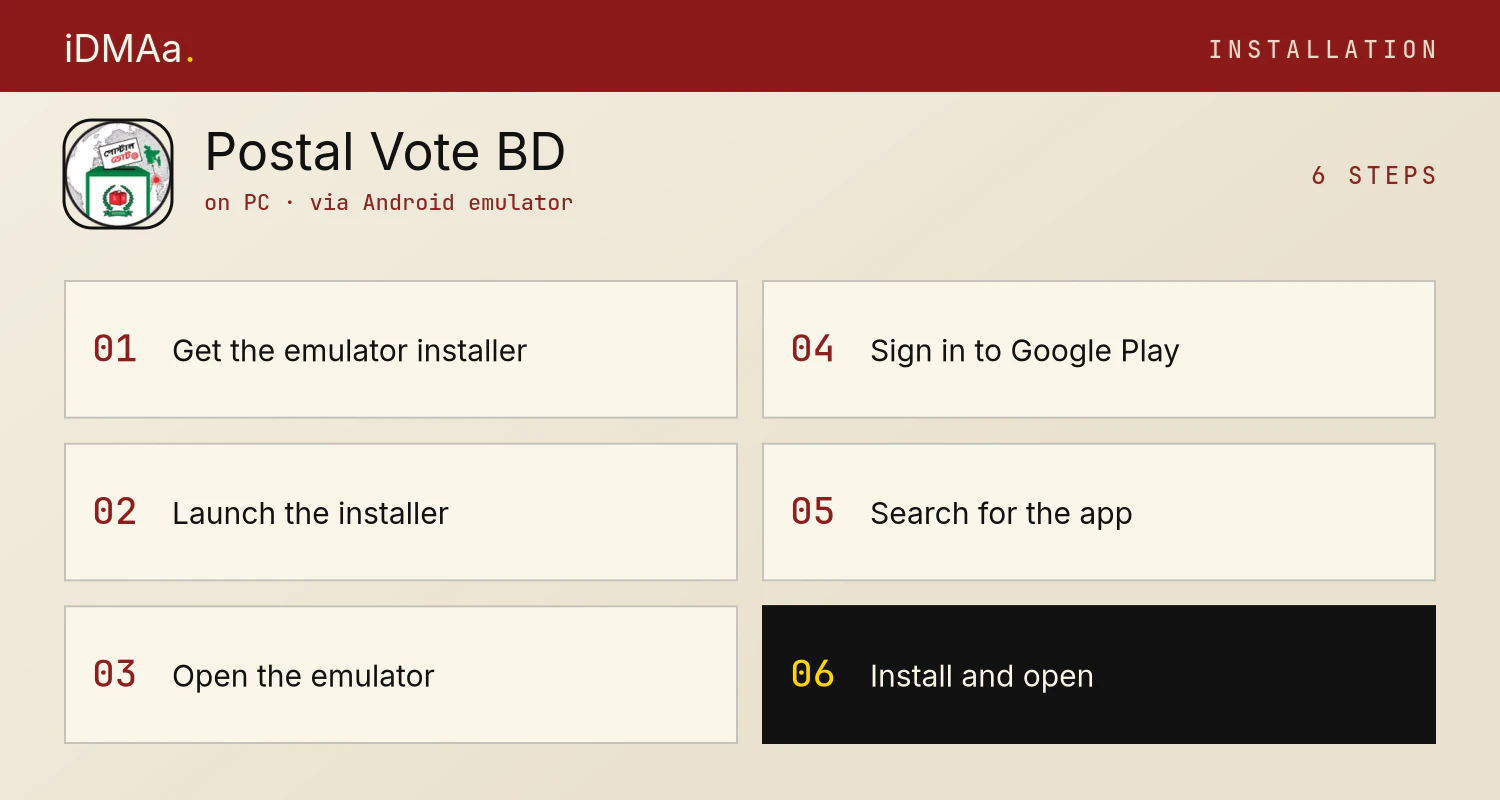 How to install Postal Vote BD on PC