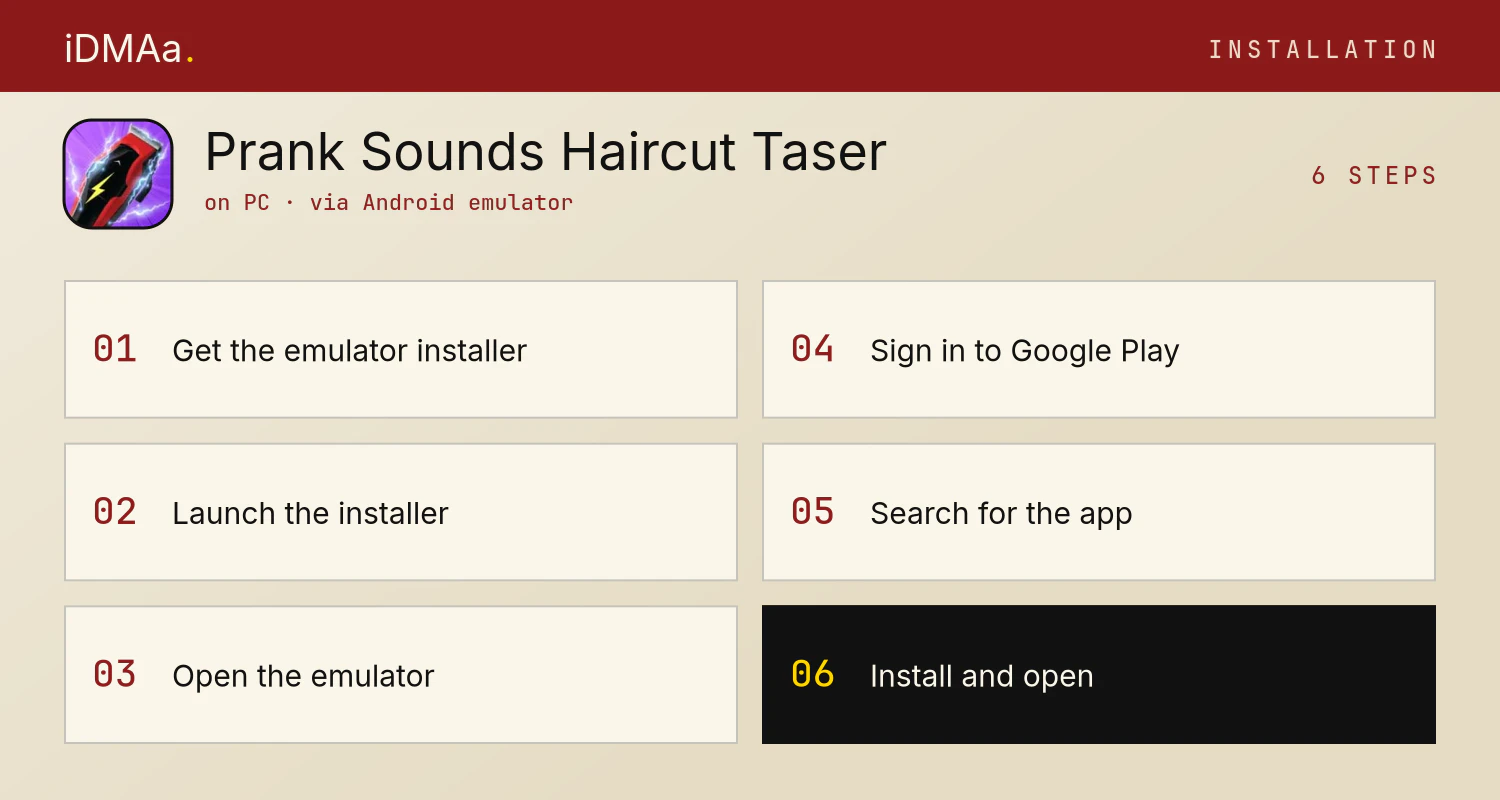 How to install Prank Sounds: Haircut & Taser on PC