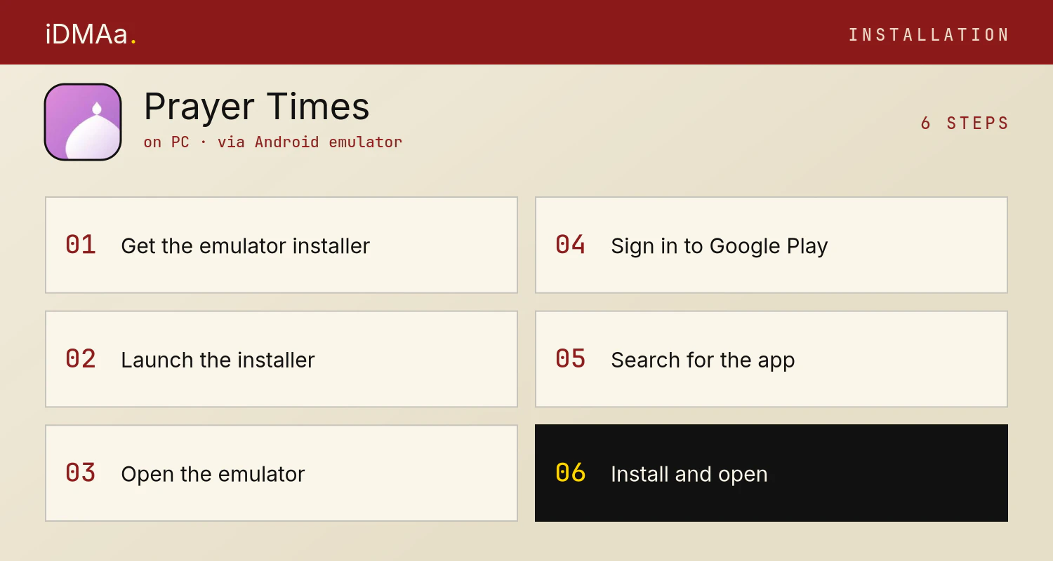 How to install Prayer Times on PC