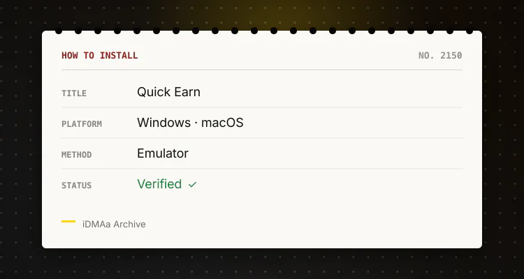 How to install Quick Earn on PC How to install Quick Earn on PC