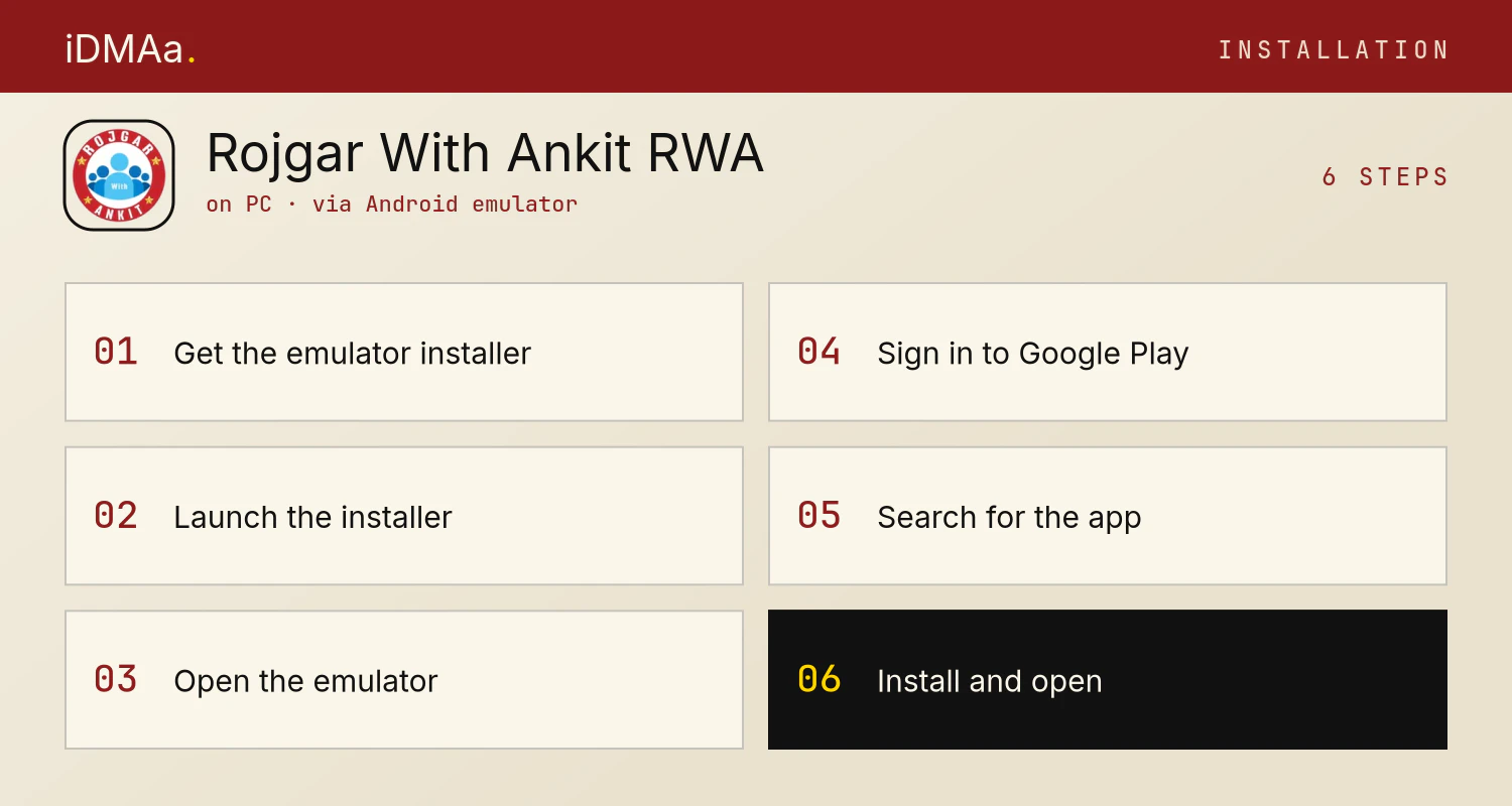 How to install Rojgar With Ankit (RWA) on PC