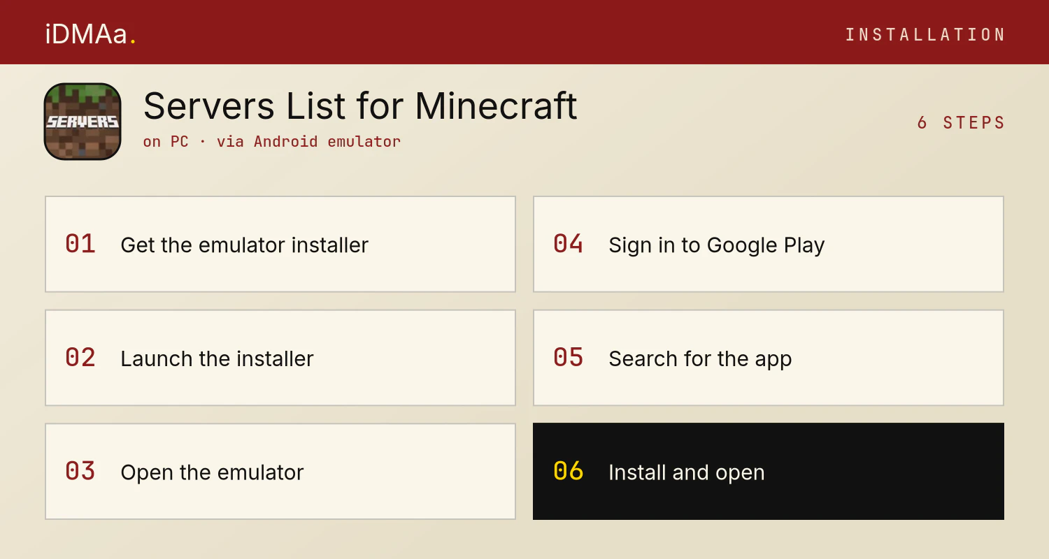 How to install Servers List for Minecraft PE on PC