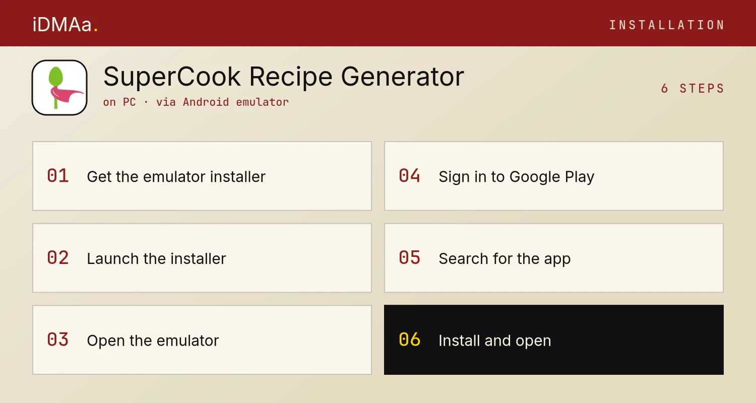 How to install SuperCook - Recipe Generator on PC