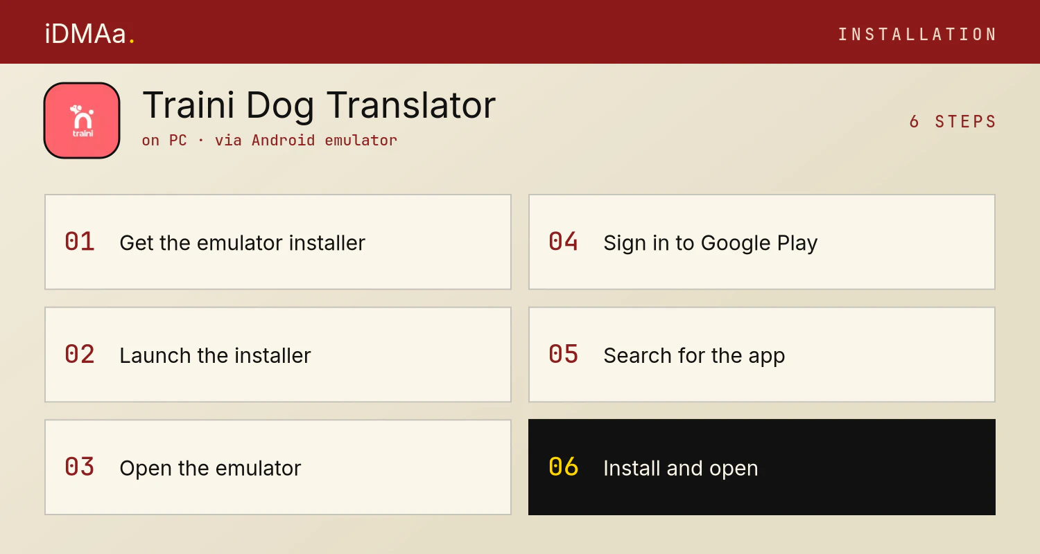 How to install Traini-Dog Translator&Training on PC