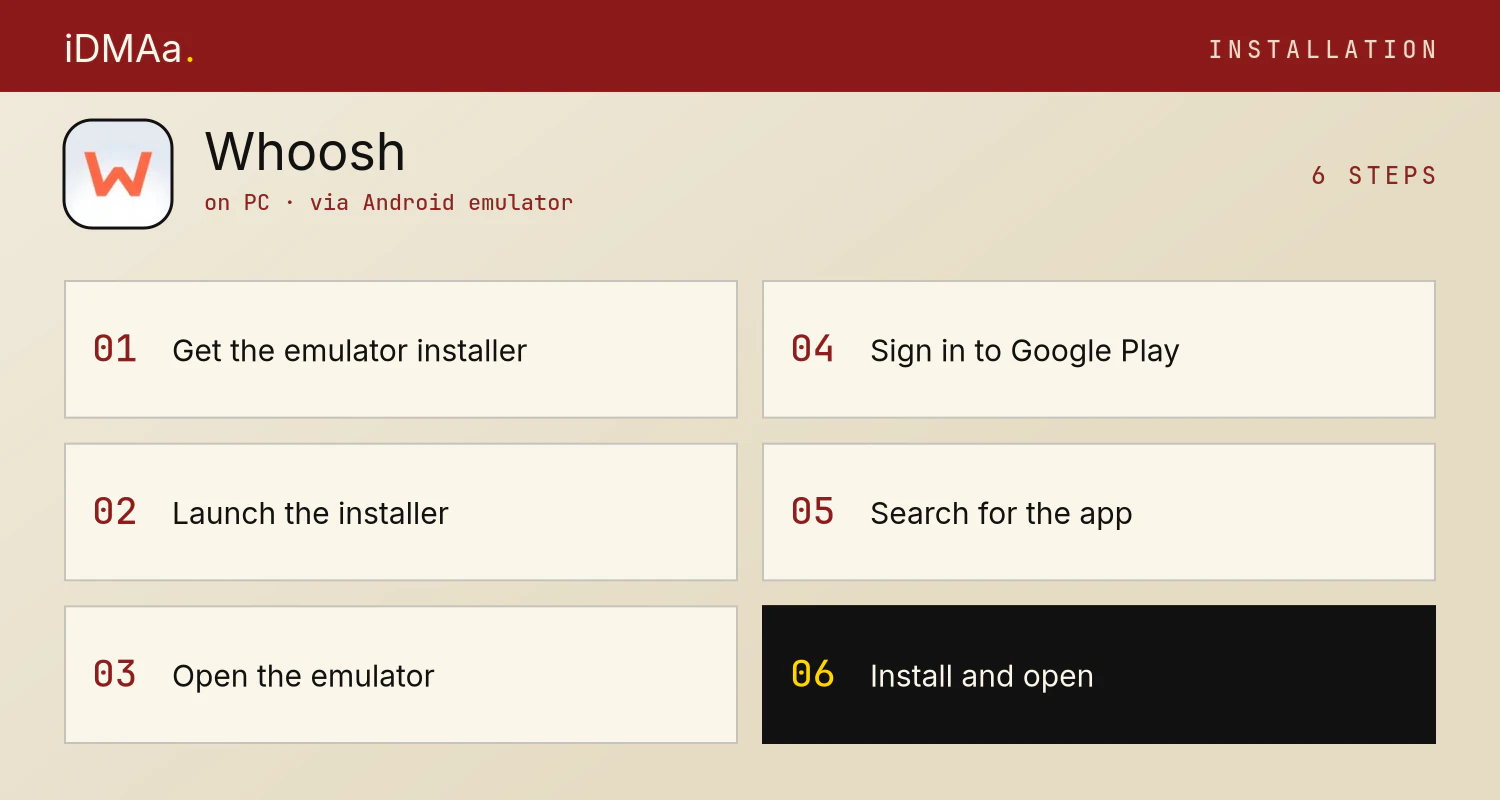 How to install Whoosh on PC